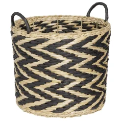 Panière design chevrons noir naturel Ø30xH26 cm - ZEBRA