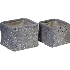 Panière effet fourrure étoile brillante