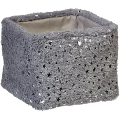 Panière effet fourrure étoile brillante