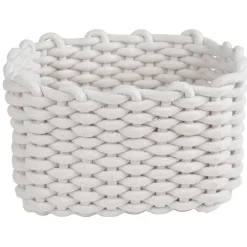 Panière en coton effet tricot H16 cm