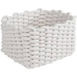 Panière en coton effet tricot H16 cm