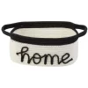 Panière en coton inscription home blanc et noir