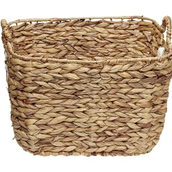 Panière en Jonc de mer bicolore blanc naturel avec 2 anses taille L