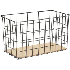 Panière en métal et bambou