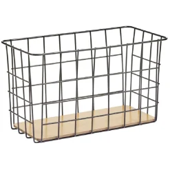 Panière en métal et bambou