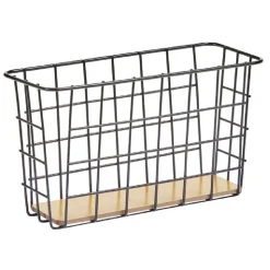 Panière en métal et bambou