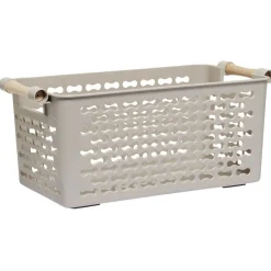 Panière en plastique avec poignée bois 4L