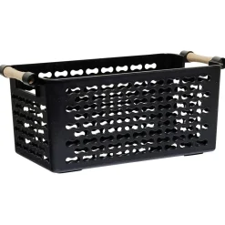Panière en plastique avec poignée bois 4L