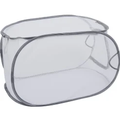 Panière 2-en-1 pliable 72L acier et polyester gris 38x38xH64cm