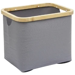 Panière grise armature bambou petit modèle