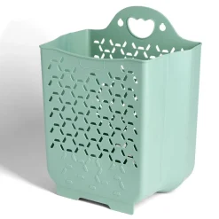 Panière 45L pliable plastique vert 36x25xH48cm