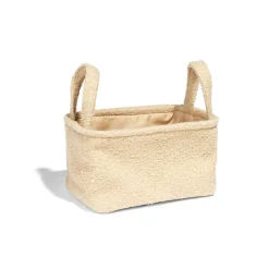 Panière laine bouclée beige 36x26xH20cm