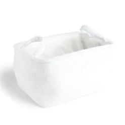 Panière laine bouclée noire 28x18xH15cm