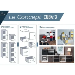 Panière rectangulaire bois naturel Box Cube