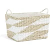 Panière rectangulaire en jacinthe d'eau blanc naturel taille L