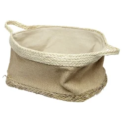 Panière rectangulaire en jonc naturel L34x24 cm