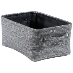 Panière rectangulaire gris effet pailleté x2
