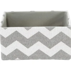 Panière rectangulaire imprimé zig zap gris blanc x3
