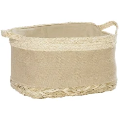 Panière rectangulaire jute osier tressé naturel