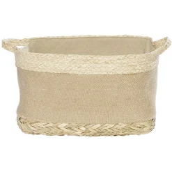 Panière rectangulaire jute osier tressé naturel