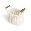 Panière rectangulaire tricot coton blanc 16x14xH24cm