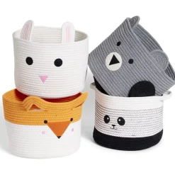 Panière renard orange et blanc Ø30x24cm