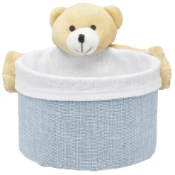 Panière ronde avec peluche animal