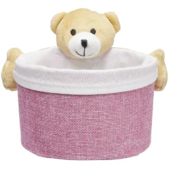 Panière ronde avec peluche animal