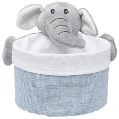 Panière ronde avec peluche animal