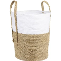 Panière ronde blanc naturel Ø40xH50 cm
