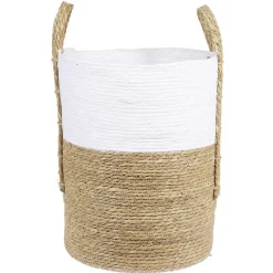 Panière ronde blanc naturel Ø40xH50 cm