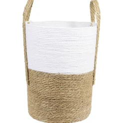 Panière ronde blanc naturel Ø35xH45 cm