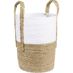 Panière ronde blanc naturel Ø30xH40 cm