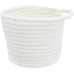 Panière ronde coton blanc