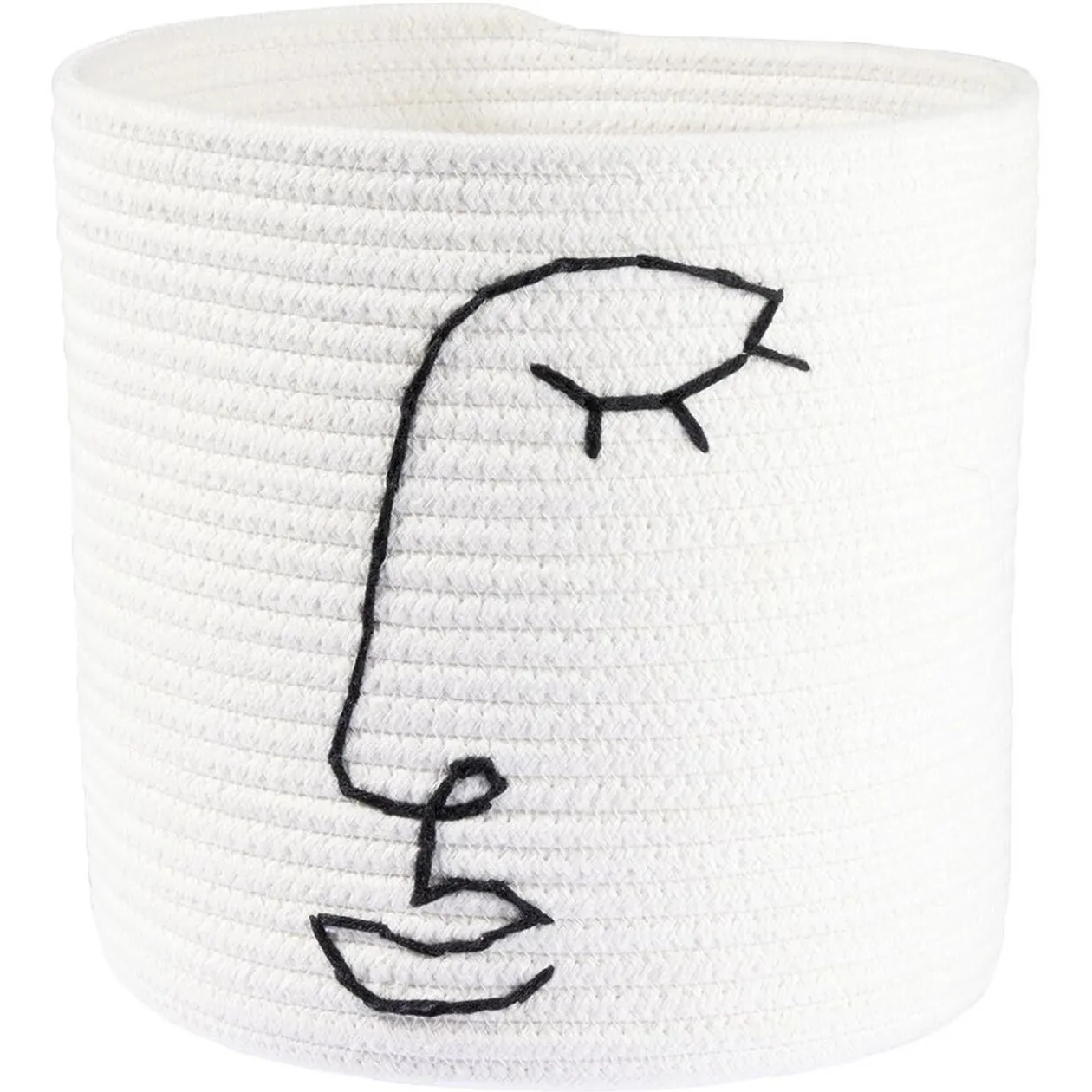 Panière ronde coton motif visage