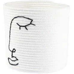 Panière ronde coton motif visage