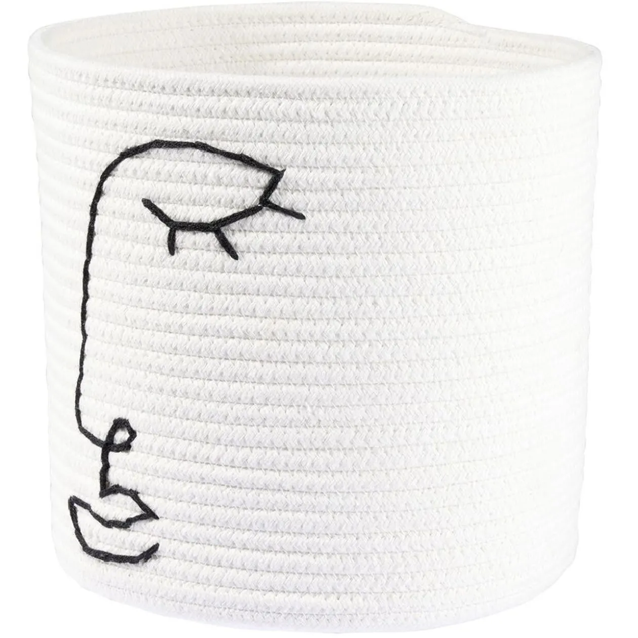 Panière ronde coton motif visage