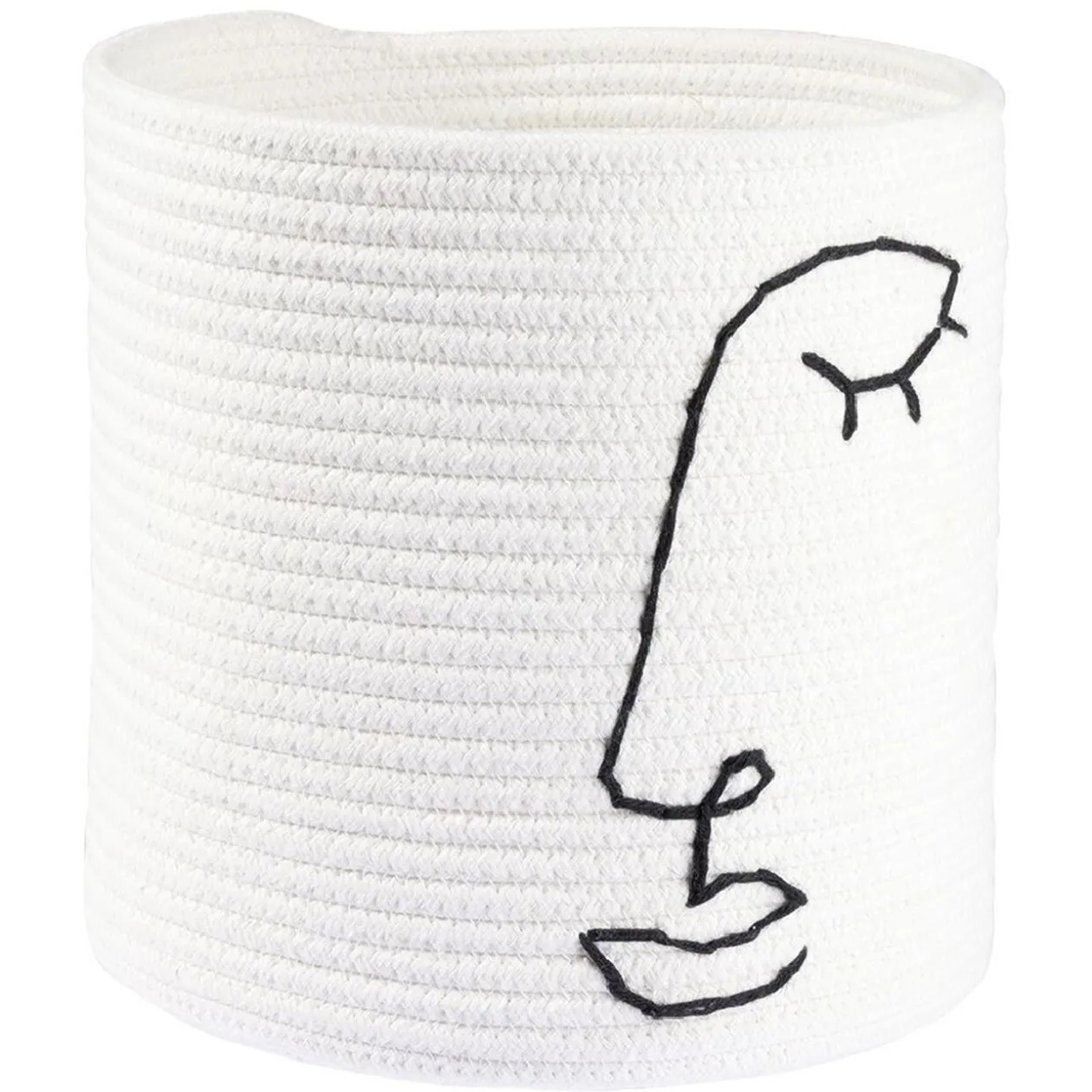 Panière ronde coton motif visage