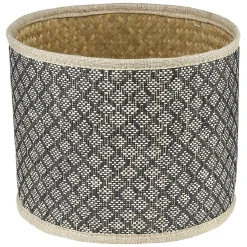 Panière ronde fibre tressée noir naturel Ø24xH.19 cm