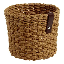 Panière ronde naturelle papier tressée Ø16xH12,5cm moyen modèle