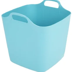 Panière souple carrée bleu turquoise 25 L