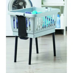 Panière sur pieds grise