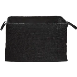 Panière textilène pliable avec anses simili cuir noir L45 cm
