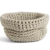 Panière tressée 14x14x11cm beige