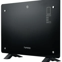 Panneau rayonnant 1500W Verre Noir avec panneau de contrôle tactile