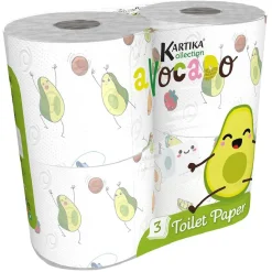 Papier toilette Kartika 3 plis motif avocat x4