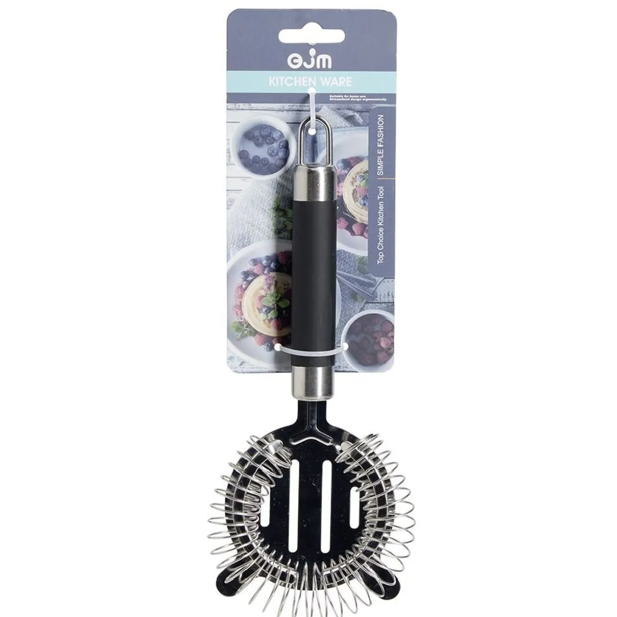 Passoire à cocktail en inox avec manche en plastique L.21,5cm