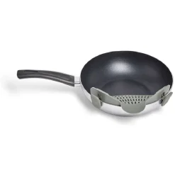 Passoire casserole à clips silicone gris