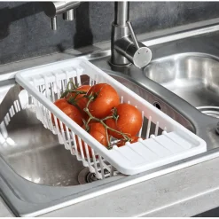 Passoire égouttoir pour évier plastique blanc