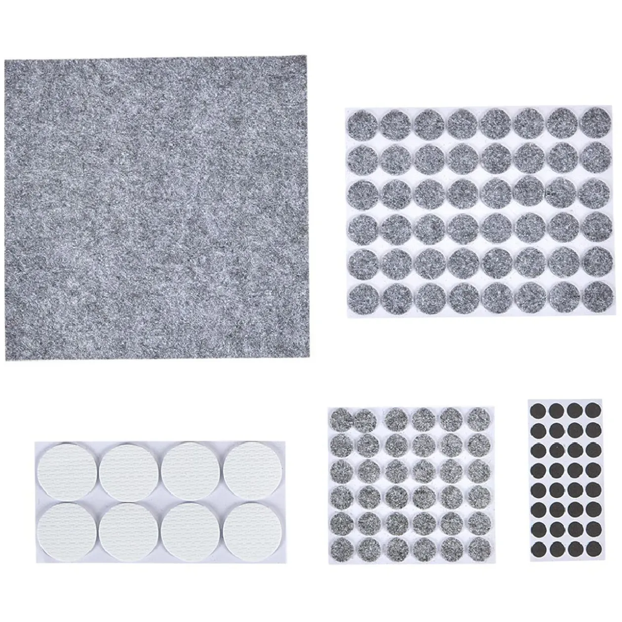 Patin adhésif en feutre blanc gris noir x125